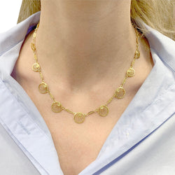 Collier draperie or jaune filigrane - Castafiore