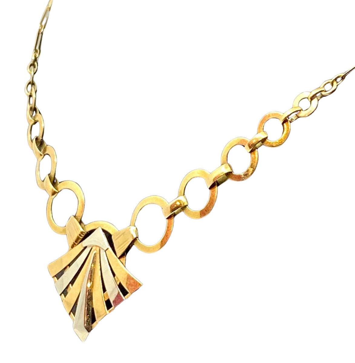 Collier en or 18 carats à décor géométrique, époque Art Deco