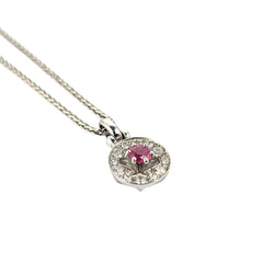 Collier en or blanc diamants et rubis - Castafiore