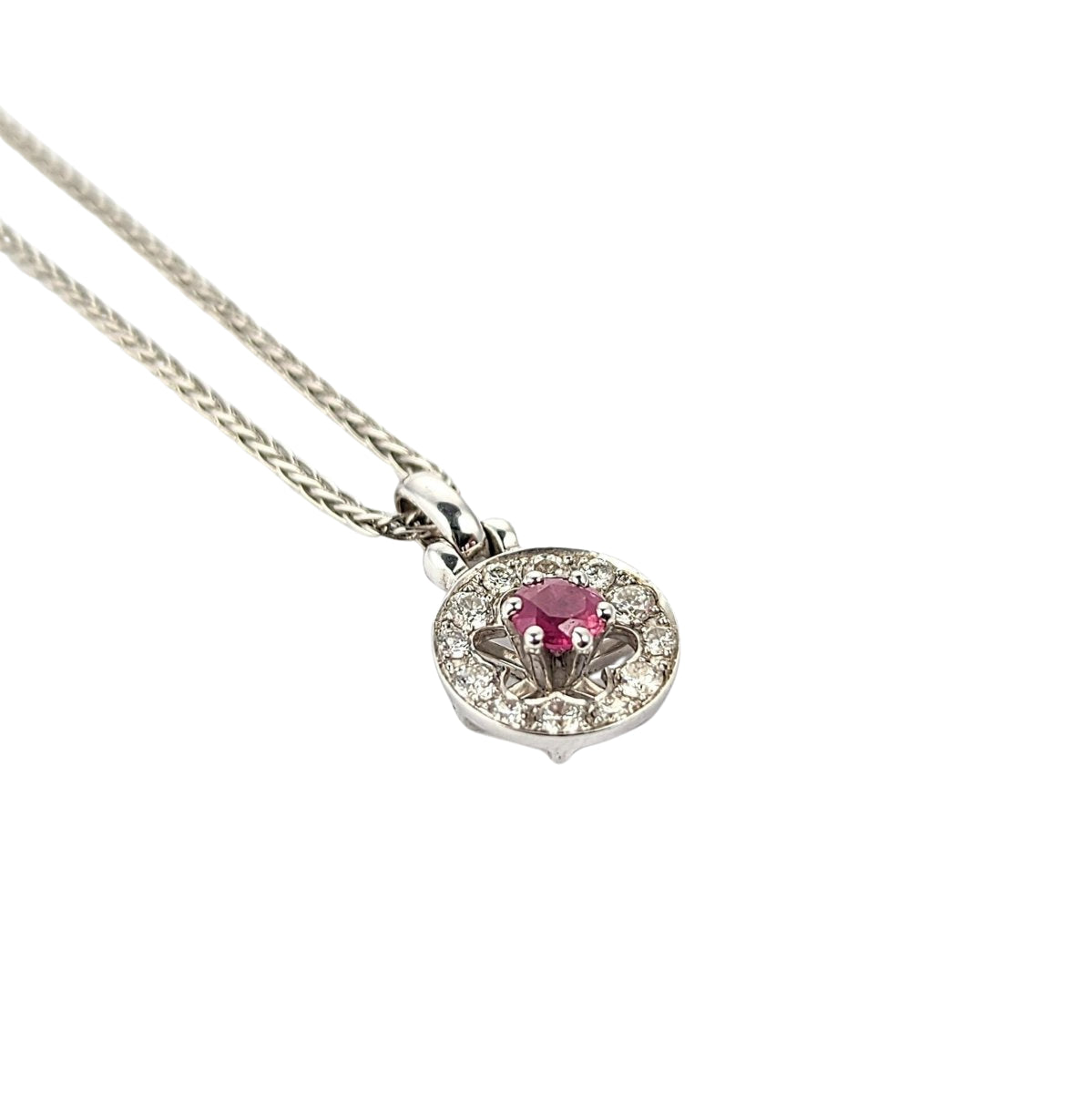 Collier en or blanc diamants et rubis - Castafiore