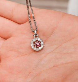 Collier en or blanc diamants et rubis - Castafiore