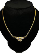 Collier en or jaune 18 carats et motif en diamants - Castafiore