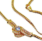 Collier en or jaune 18 carats et motif en diamants - Castafiore