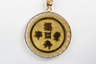 Collier en or jaune 18 carats orné d'une maille corde + Pendentif médaillon en or jaune 18 carats avec symboles chinois - Castafiore