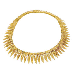 Collier en or jaune à franges de fils torsadés - Castafiore