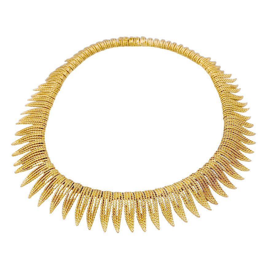 Collier en or jaune à franges de fils torsadés - Castafiore