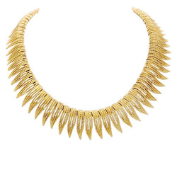 Collier en or jaune à franges de fils torsadés - Castafiore