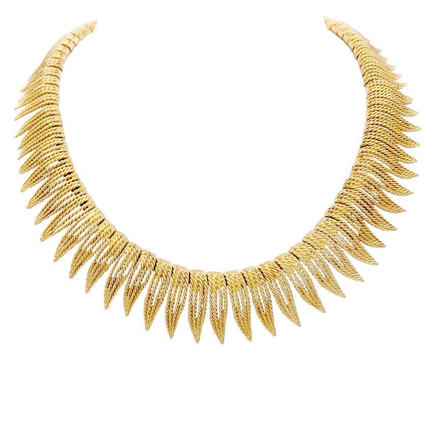 Collier en or jaune à franges de fils torsadés - Castafiore