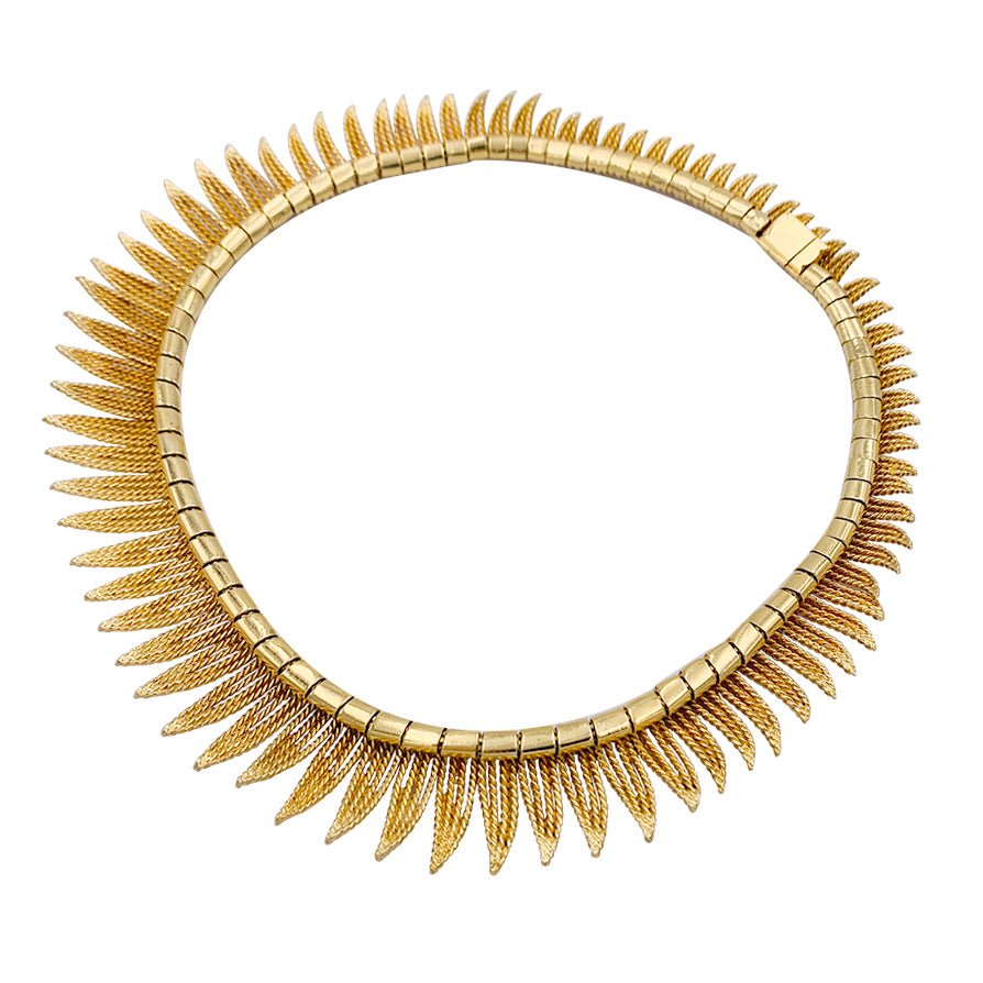 Collier en or jaune à franges de fils torsadés - Castafiore