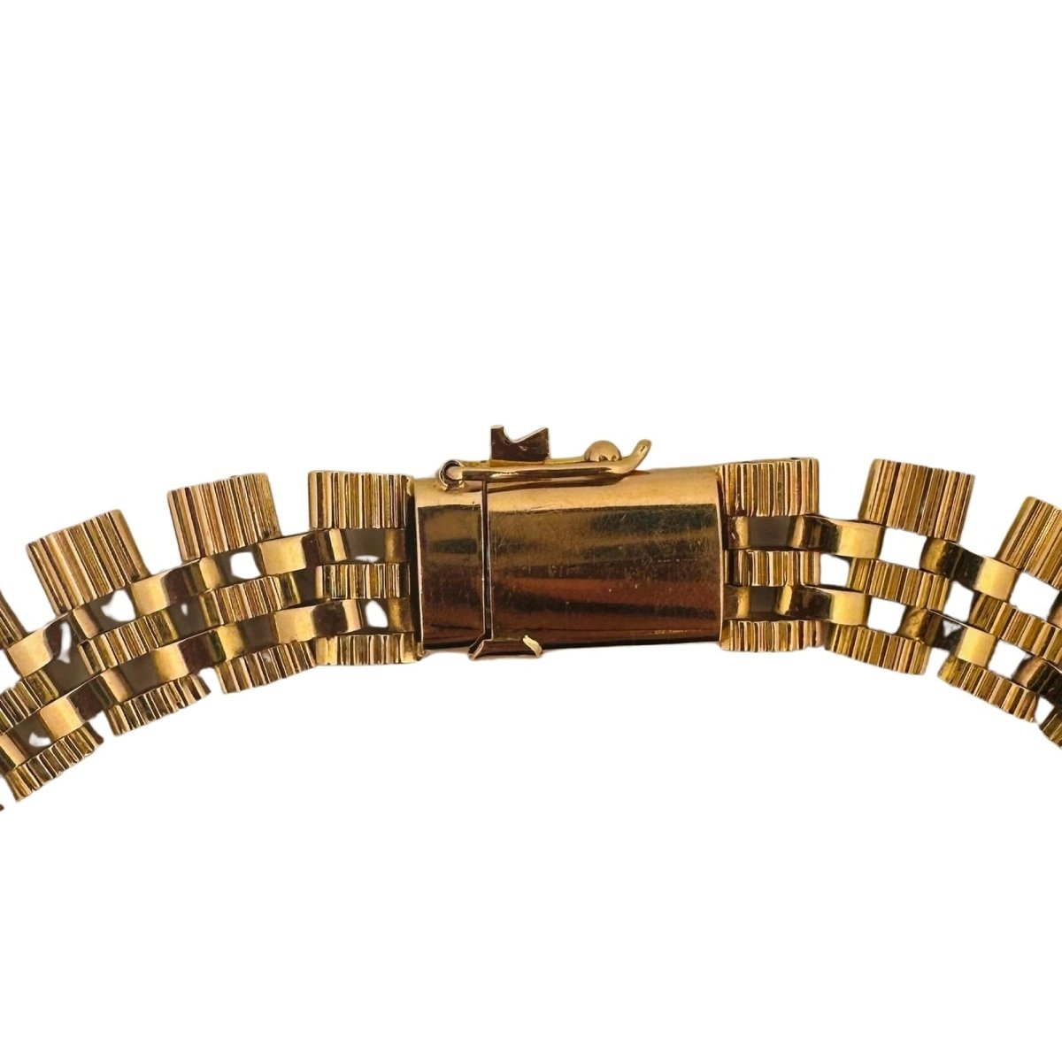 Collier en or jaune avec maillons de forme géométrique en chute - Castafiore