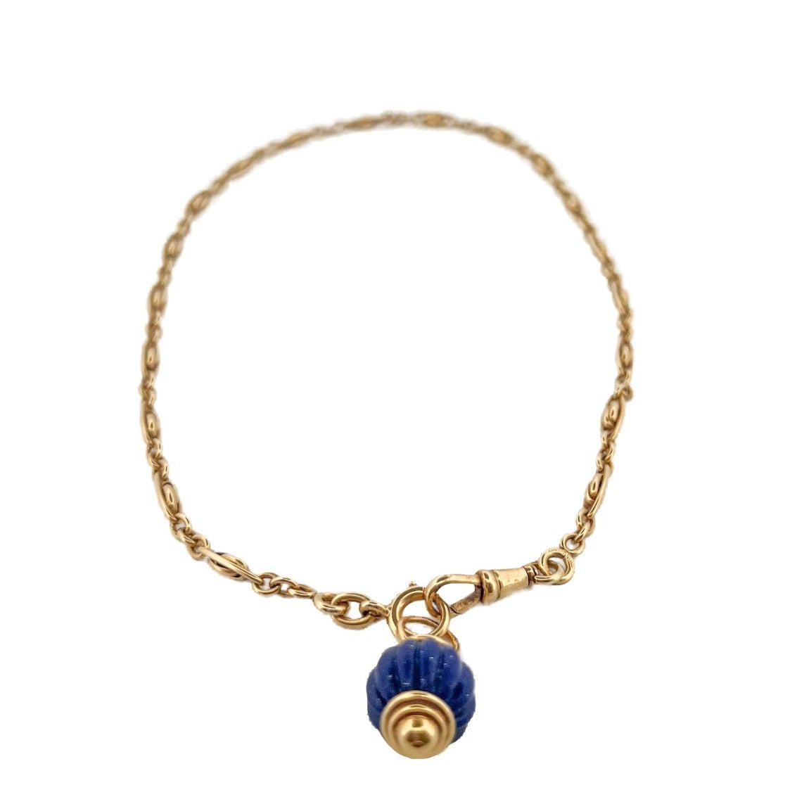 Collier en or jaune avec pendentif en lapis lazuli - Castafiore
