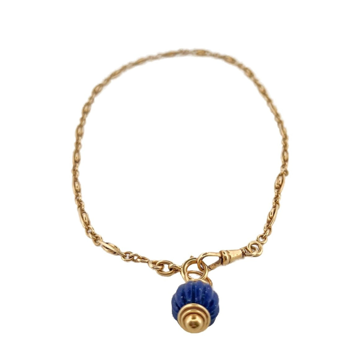 Collier en or jaune avec pendentif en lapis lazuli - Castafiore