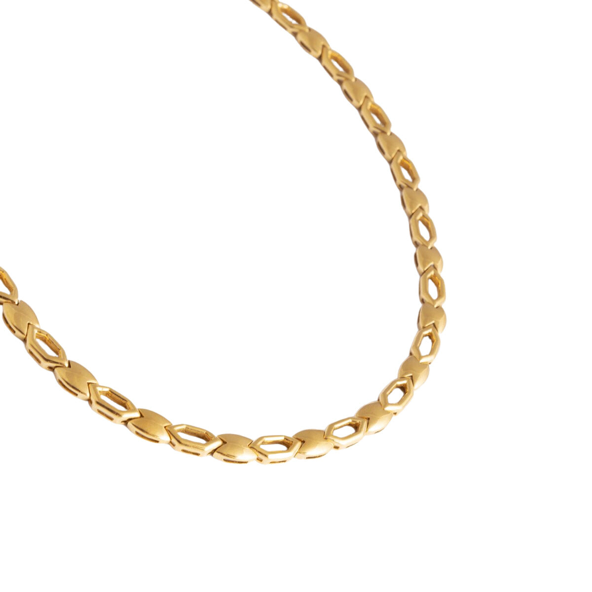 Collier en or jaune, composé de mailles hexagonales semi-rigides - Castafiore