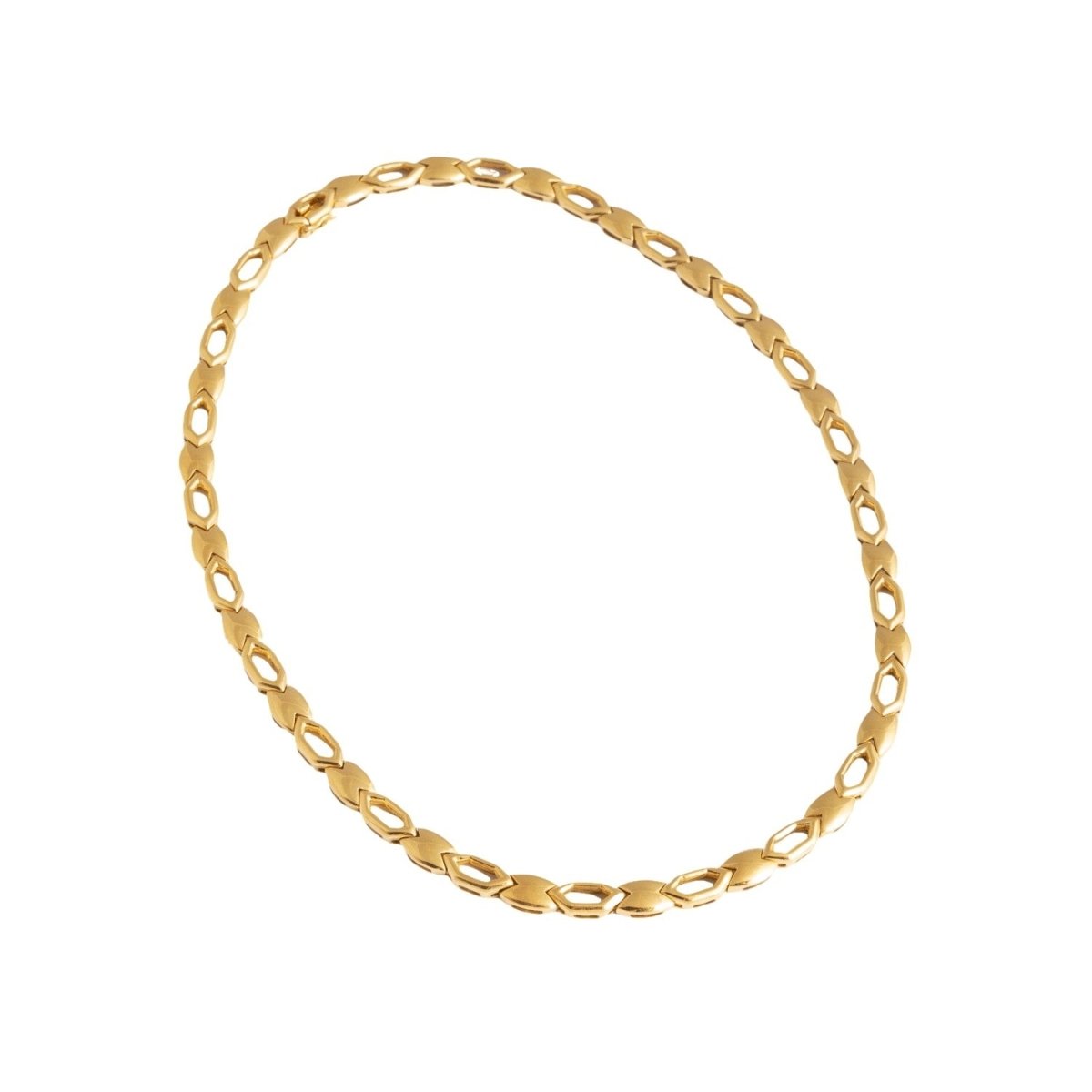 Collier en or jaune, composé de mailles hexagonales semi-rigides - Castafiore