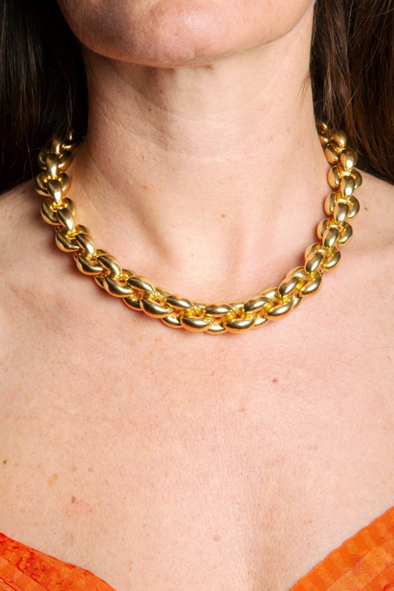 Collier en or jaune mailles "grains de café" - Castafiore