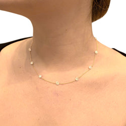 Collier en or rose, 11 diamants de couleur cognac - Castafiore