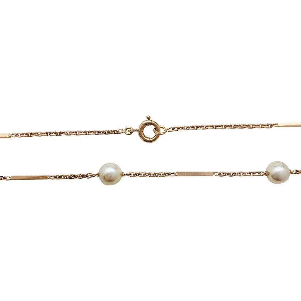 Collier en or rose et perles Akoya - Castafiore
