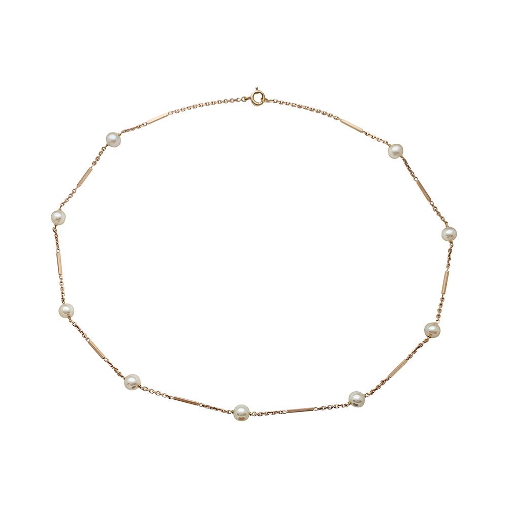 Collier en or rose et perles Akoya - Castafiore