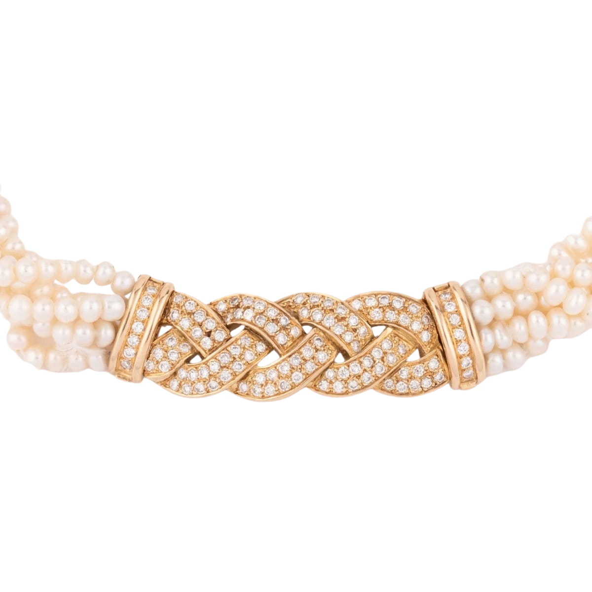 Collier en perles multirangs et fermoir en diamants - Castafiore
