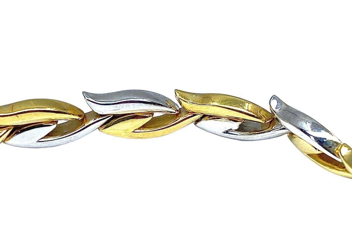Collier et bracelet en or jaune et blanc 18 carats formant parure - Castafiore
