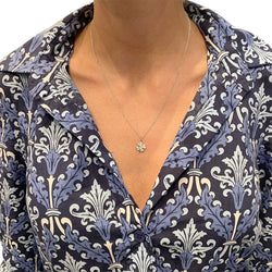 Collier et pendentif Dodo "Trèfle" en or blanc et diamants - Castafiore