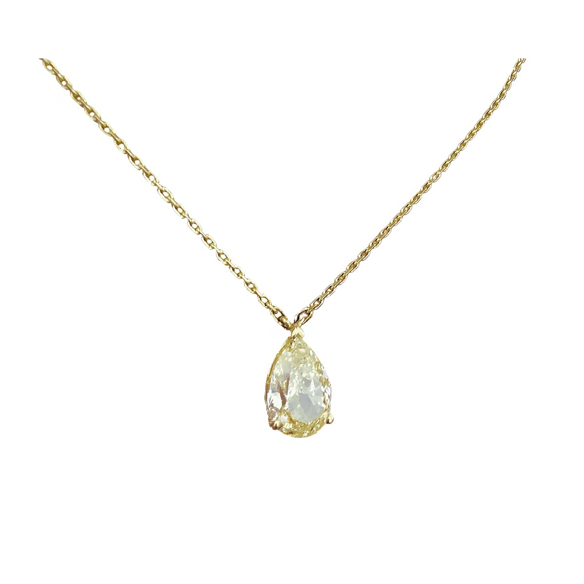 Collier Fancy Yellow Diamond en or jaune 18 carats et diamant - Castafiore