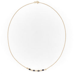 Collier fin en or jaune, diamants et saphir - Castafiore