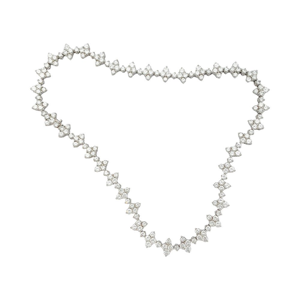 Collier fleurettes en or blanc et diamants - Castafiore