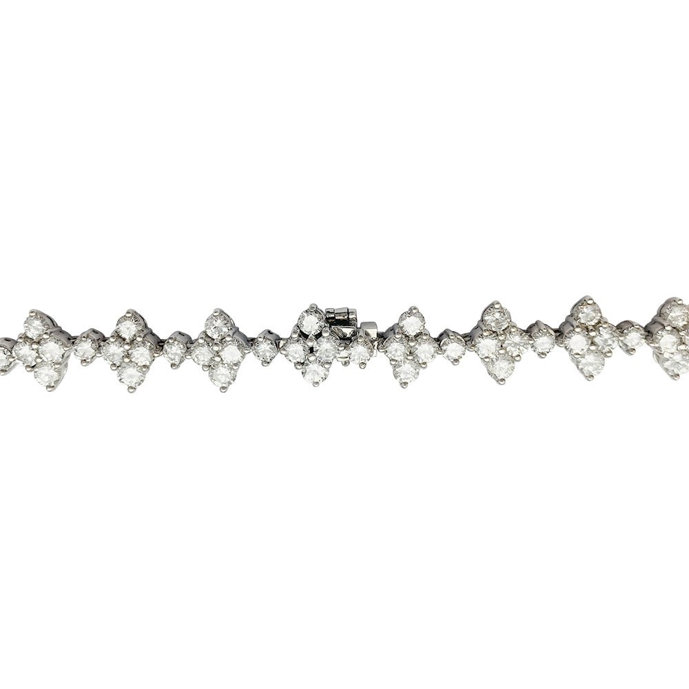 Collier fleurettes en or blanc et diamants - Castafiore