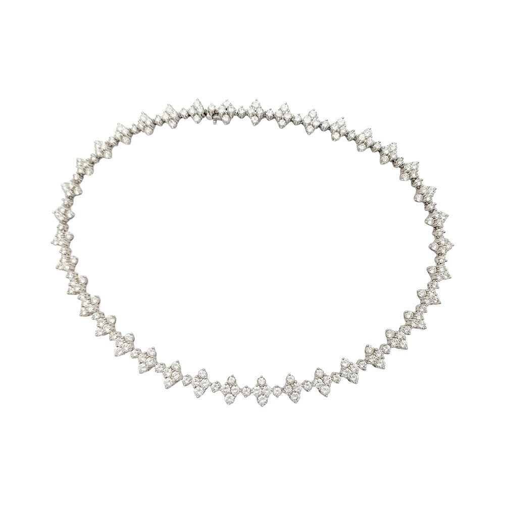Collier fleurettes en or blanc et diamants - Castafiore
