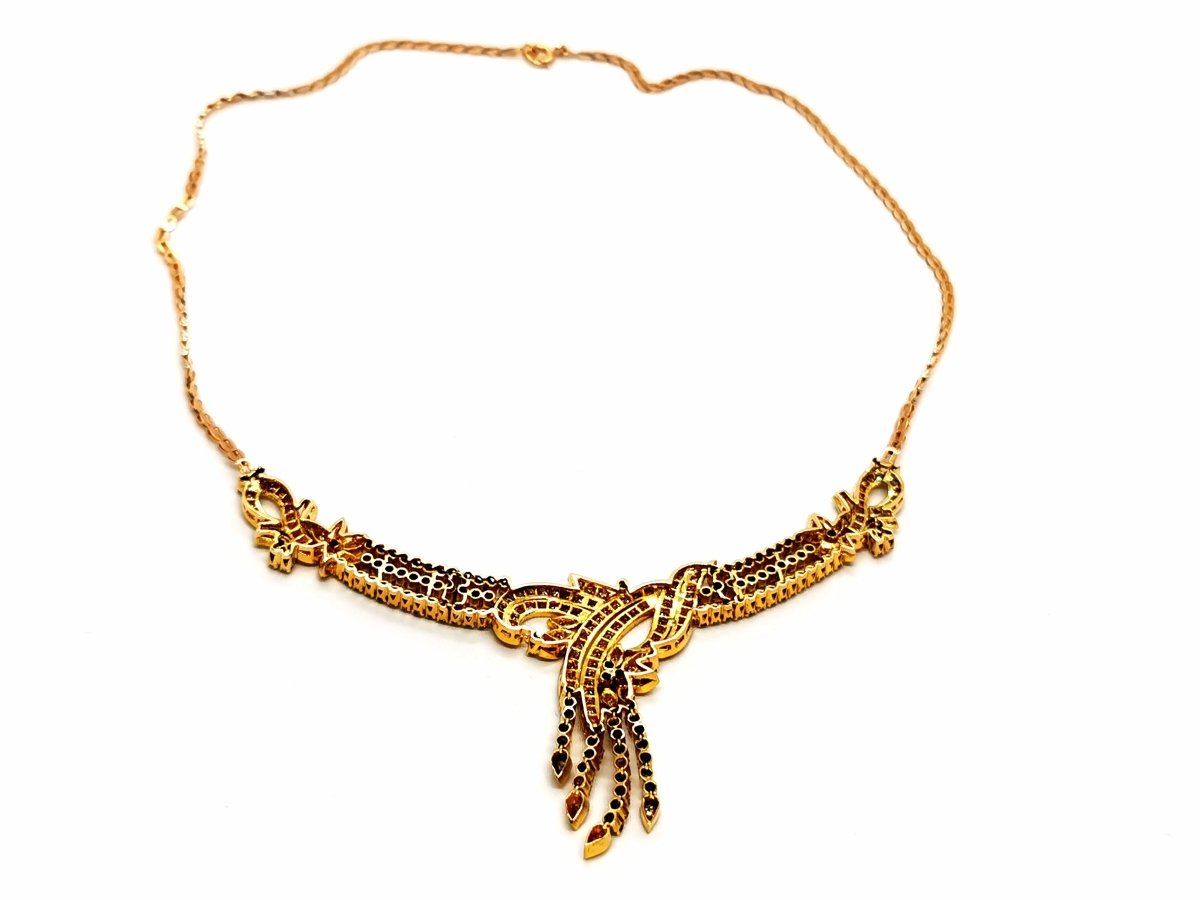 Collier fleurs en or jaune et diamants - Castafiore