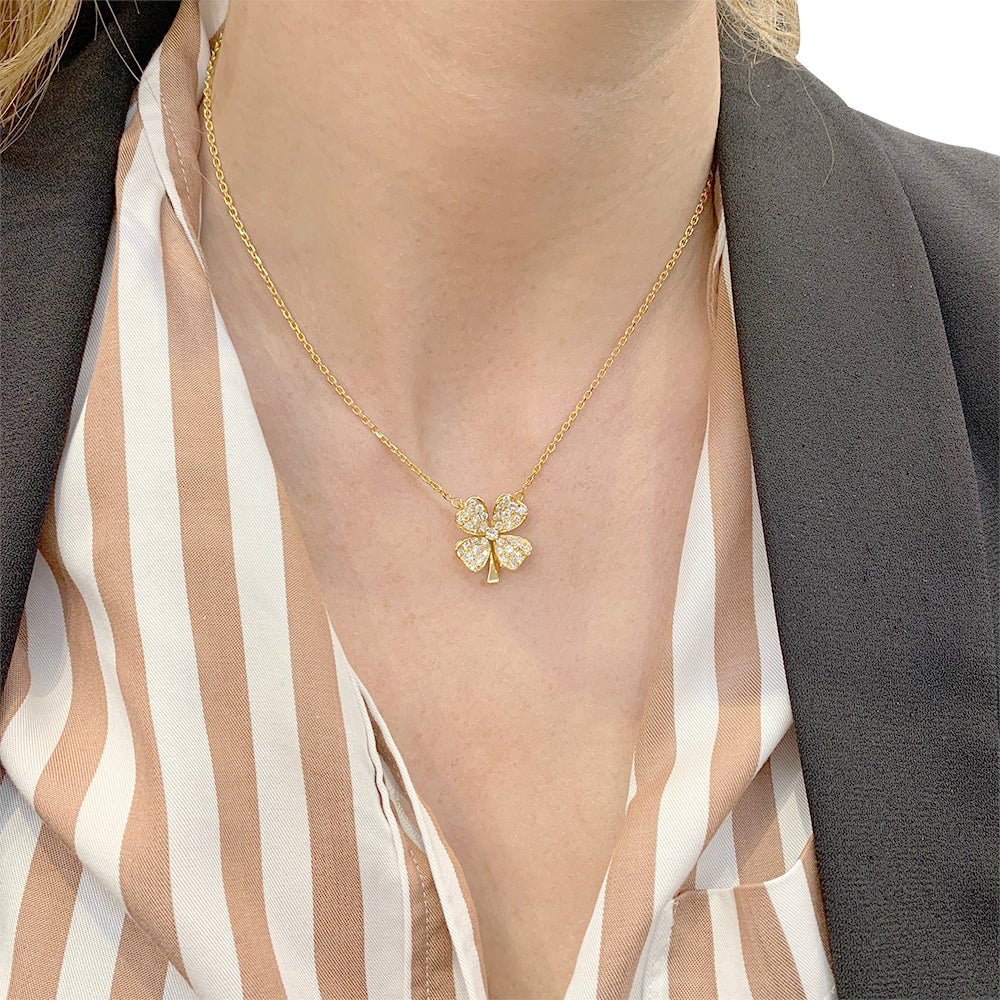 Collier Fred, "Trèfle", or jaune et diamants - Castafiore