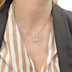 Collier Fred, "Trèfle", or jaune et diamants - Castafiore