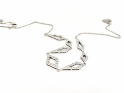 Collier géométrique en or blanc pavé diamants - Castafiore