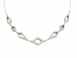 Collier géométrique en or blanc pavé diamants - Castafiore