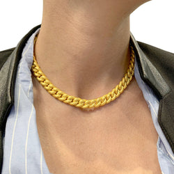 Collier gourmette en or jaune vintage - Castafiore