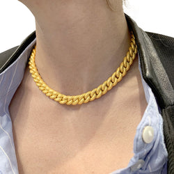Collier gourmette en or jaune vintage - Castafiore