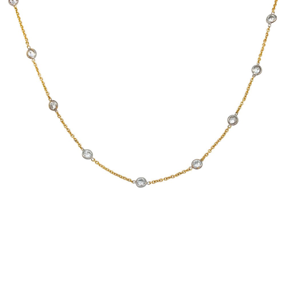 Collier gouttière en deux tons d'or serti de diamants - Castafiore