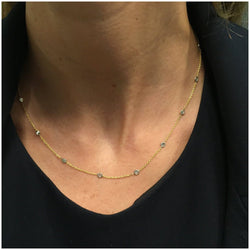 Collier gouttière en deux tons d'or serti de diamants - Castafiore