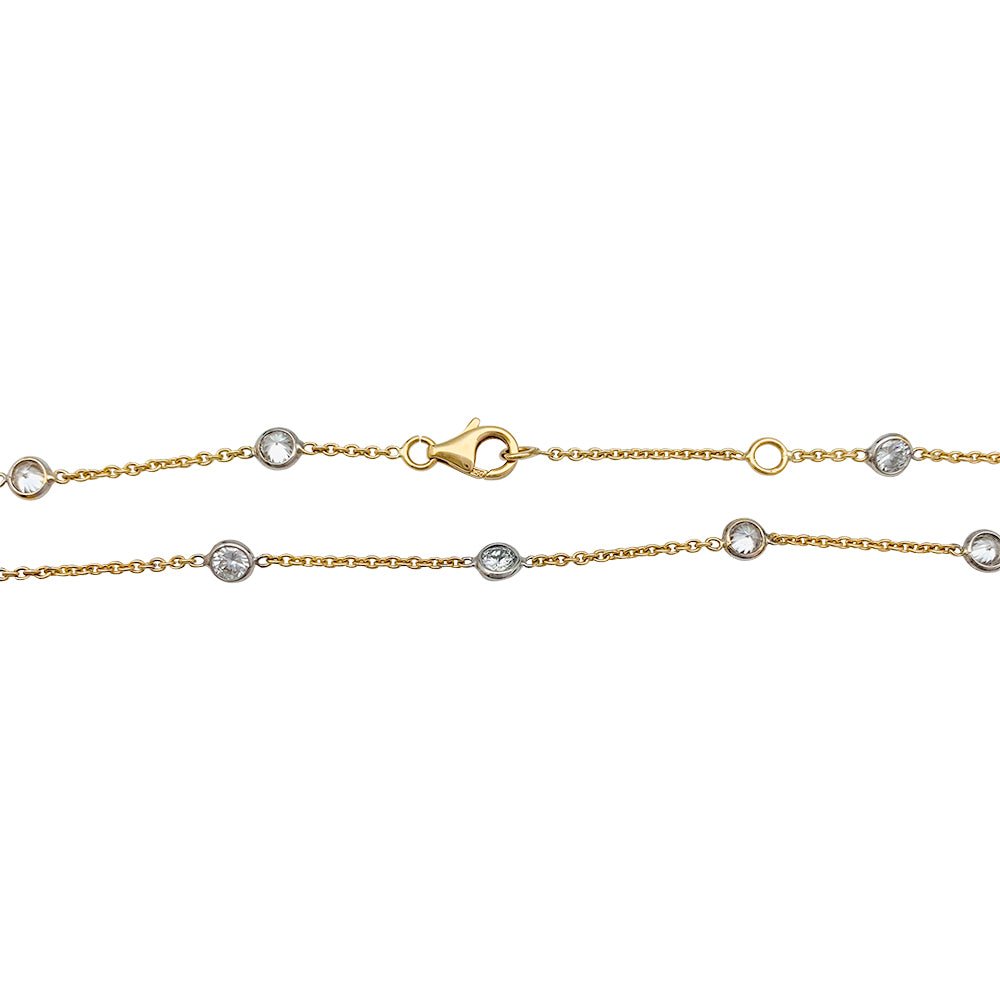 Collier gouttière en deux tons d'or serti de diamants - Castafiore