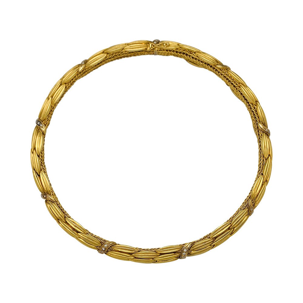 Collier Lalaounis "Epis" en or jaune et diamants - Castafiore