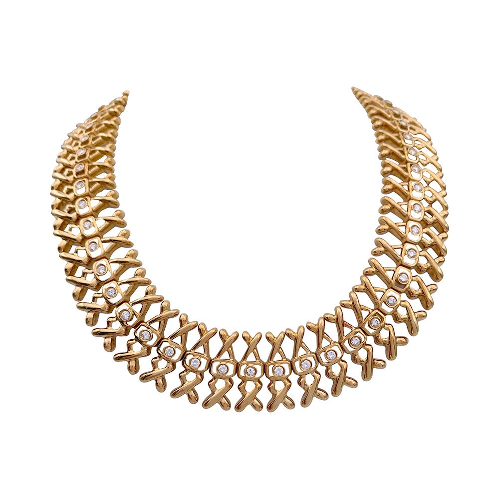 Collier Lalaounis, or jaune, diamants - Castafiore