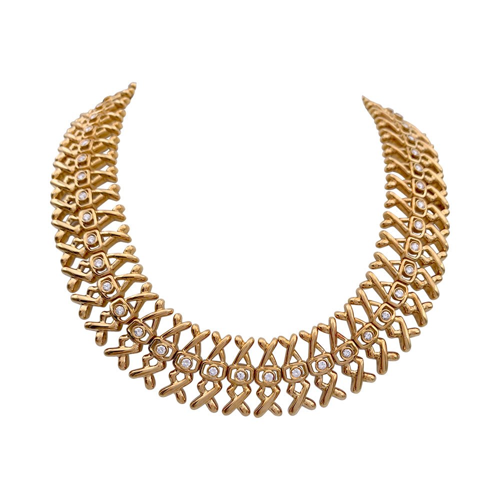 Collier Lalaounis, or jaune, diamants - Castafiore