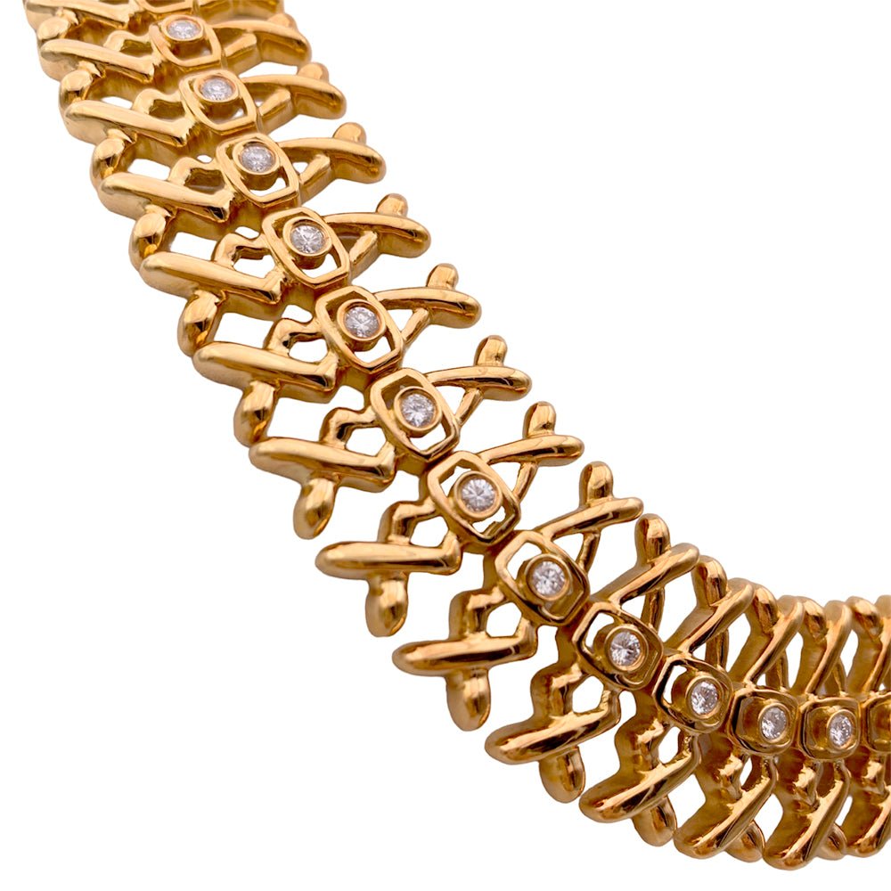 Collier Lalaounis, or jaune, diamants - Castafiore