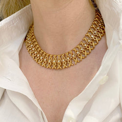 Collier Lalaounis, or jaune, diamants - Castafiore