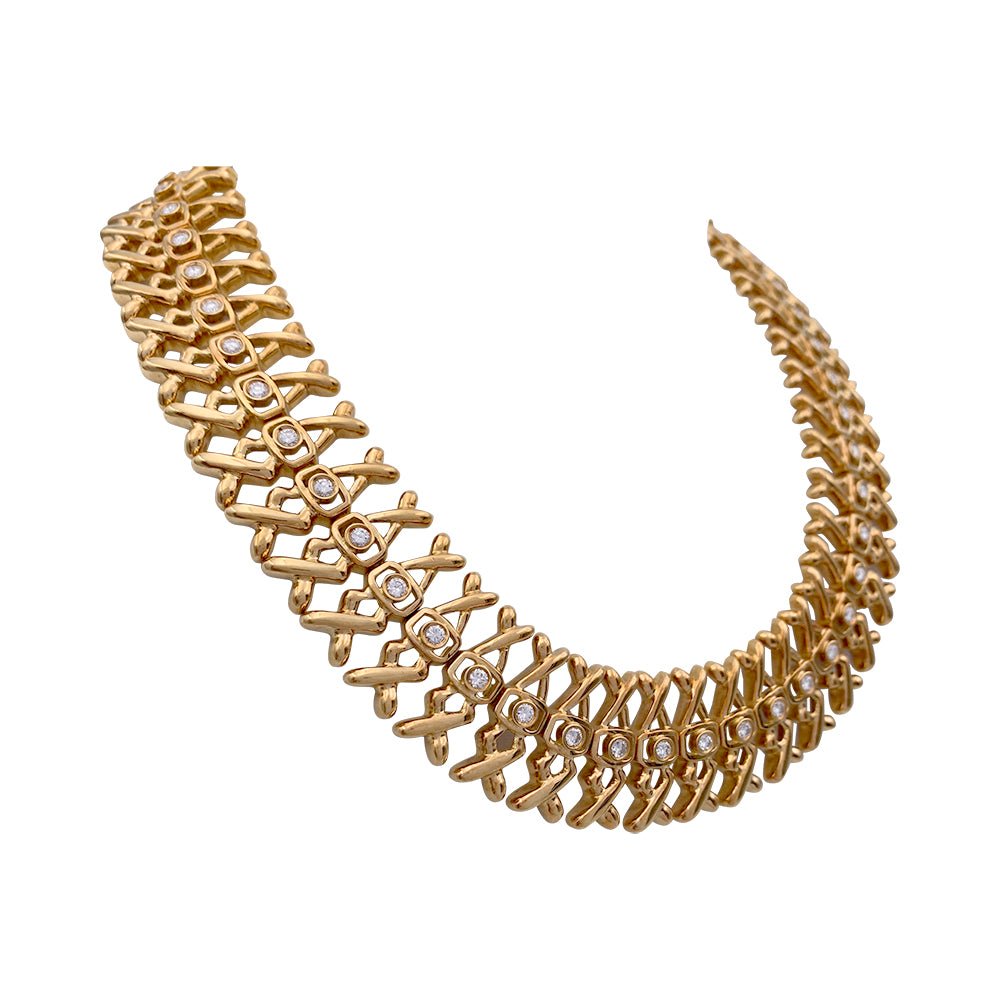 Collier Lalaounis, or jaune, diamants - Castafiore
