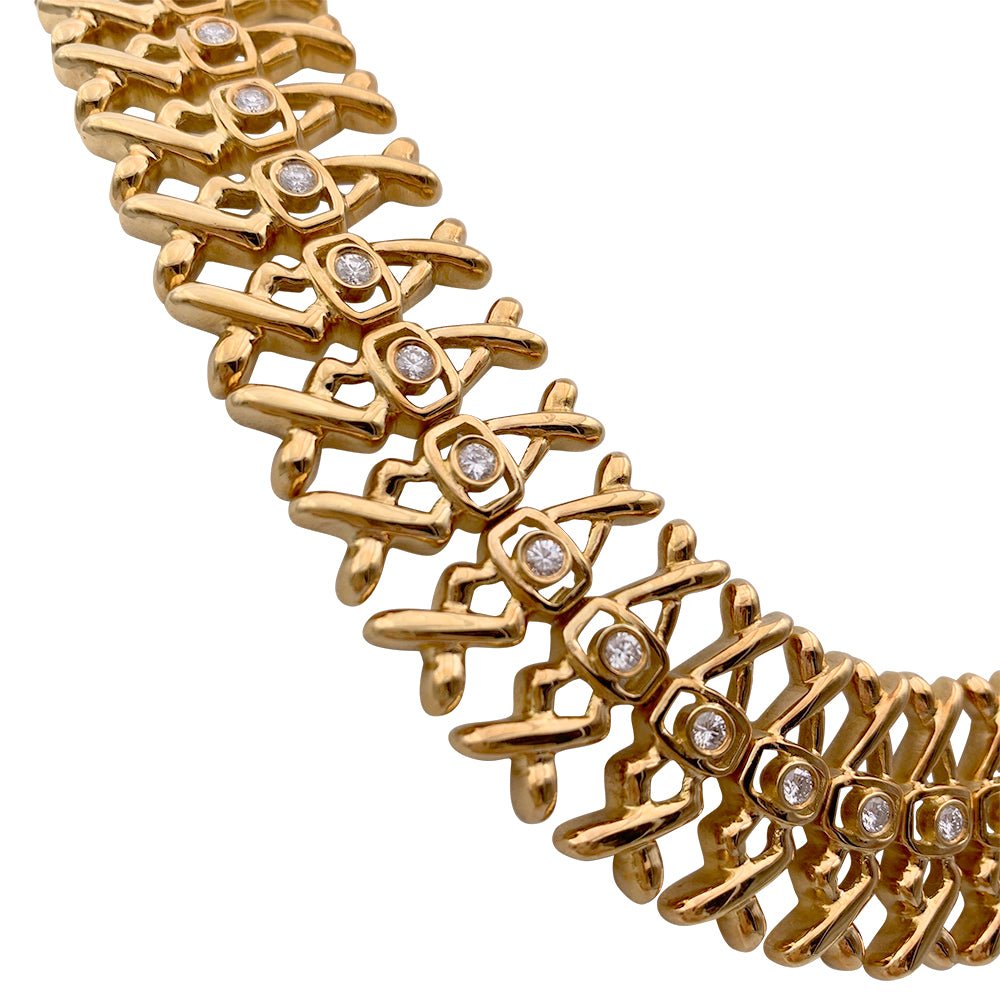 Collier Lalaounis, or jaune, diamants - Castafiore