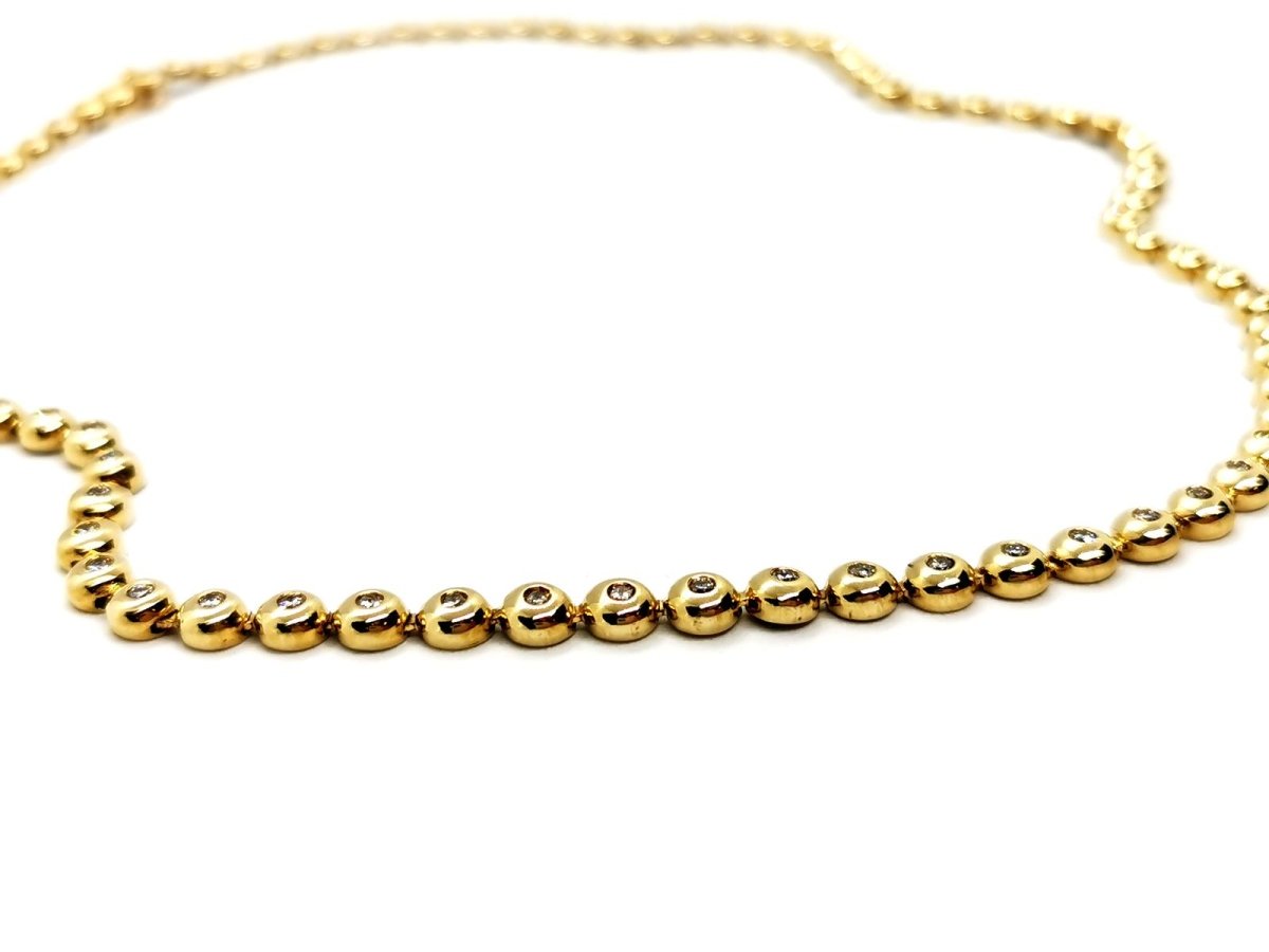 Collier ligne de diamants en or jaune - Castafiore