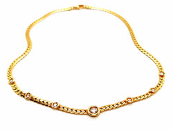 Collier Maille anglaise en or jaune et diamants - Castafiore