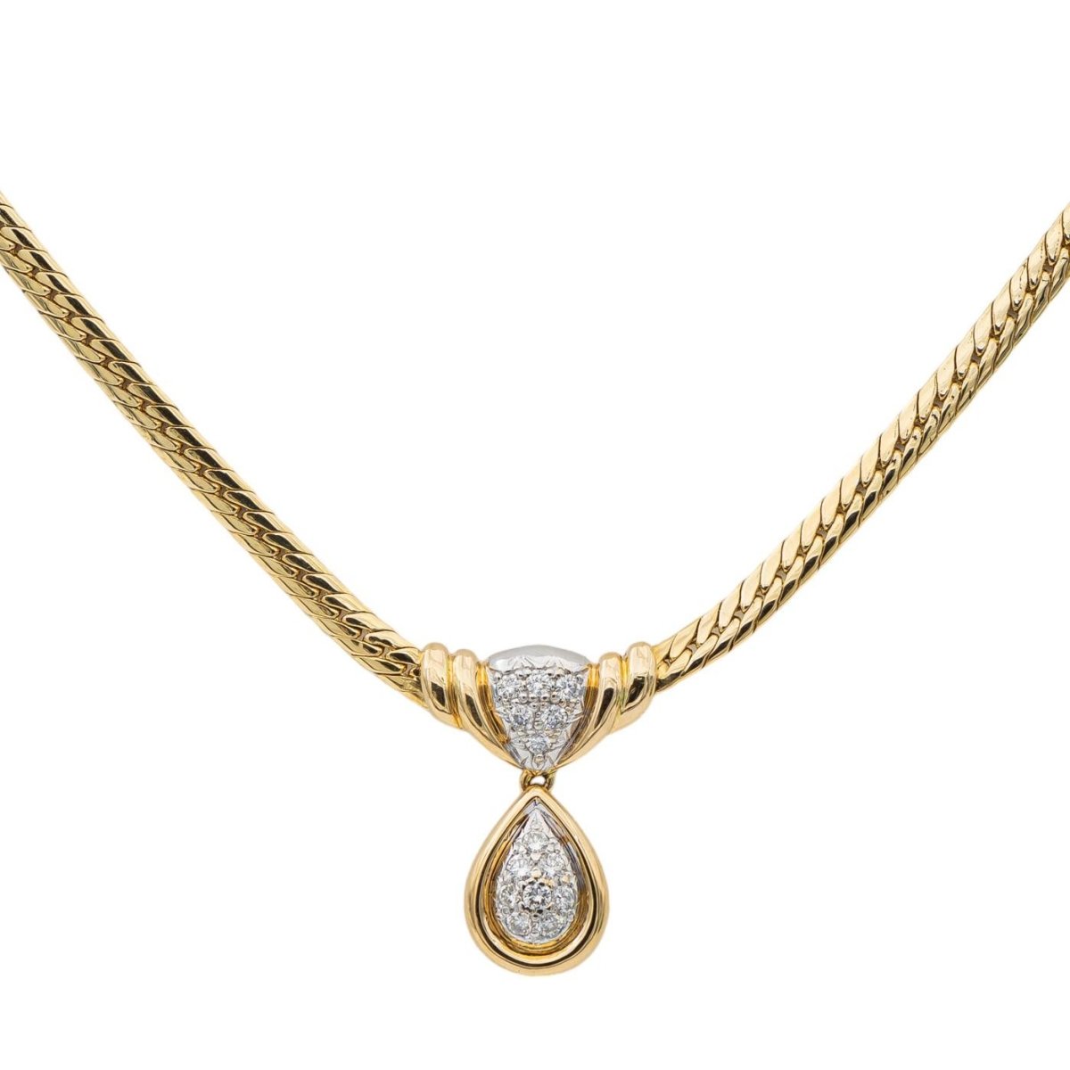 Collier Maille anglaise Or jaune Diamant - Castafiore